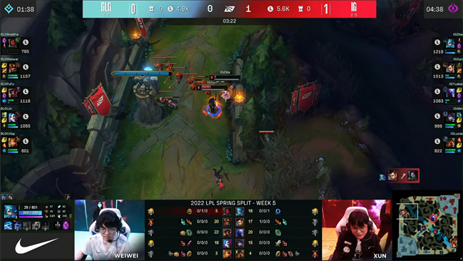 LOL-LPL：Uzi时隔895天重返LPL赛场，BLG鏖战三局1-2不敌iG