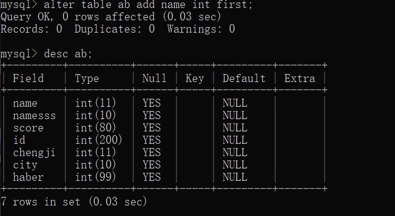 SQL表常见操作汇总