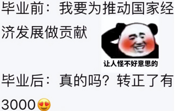 低于一万不去和月薪3千也行，学生毕业前后的变化，看后笑不活了