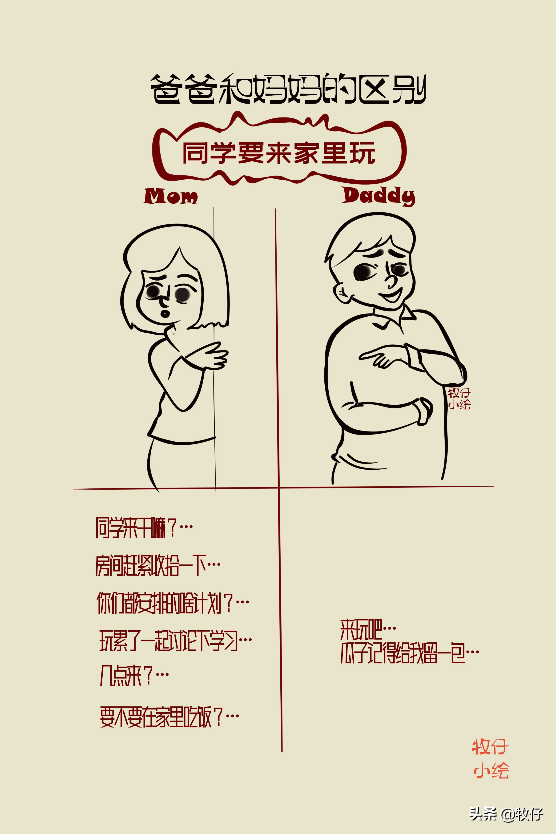 爸爸和妈妈的区别是什么