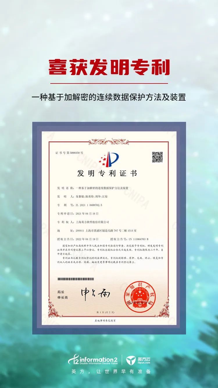 喜讯丨英方软件2022获得10项发明专利