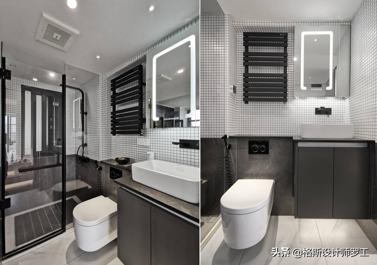 90后夫妻48㎡小家火了，超多收纳空间，卫生间玻璃间隔，好羡慕