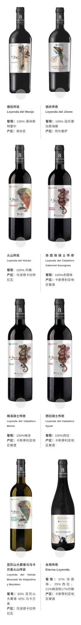 八大传奇8 LGENDS精选葡萄酒，西班牙品质美酒