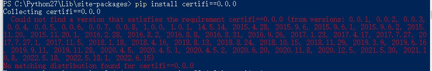 Python2.7安装Requests2.27