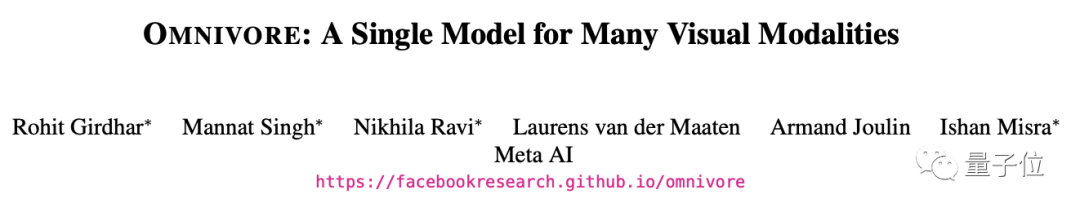 Meta AI推出“杂食者”：一个模型搞定图像视频和3D数据的分类任务