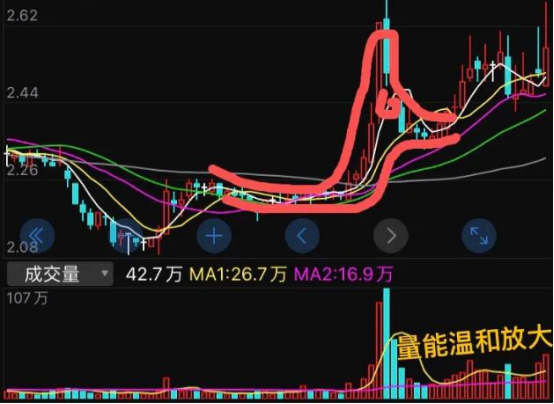 股价2.58元，净资产却高达5.17元。成交量温和放大，老鸭头的魅力
