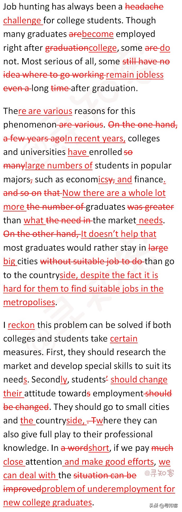 批改英语作文：大学生就业