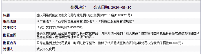盛天网络副总陈自力46岁刚提拔 公司游戏产品曾存低俗内容被罚