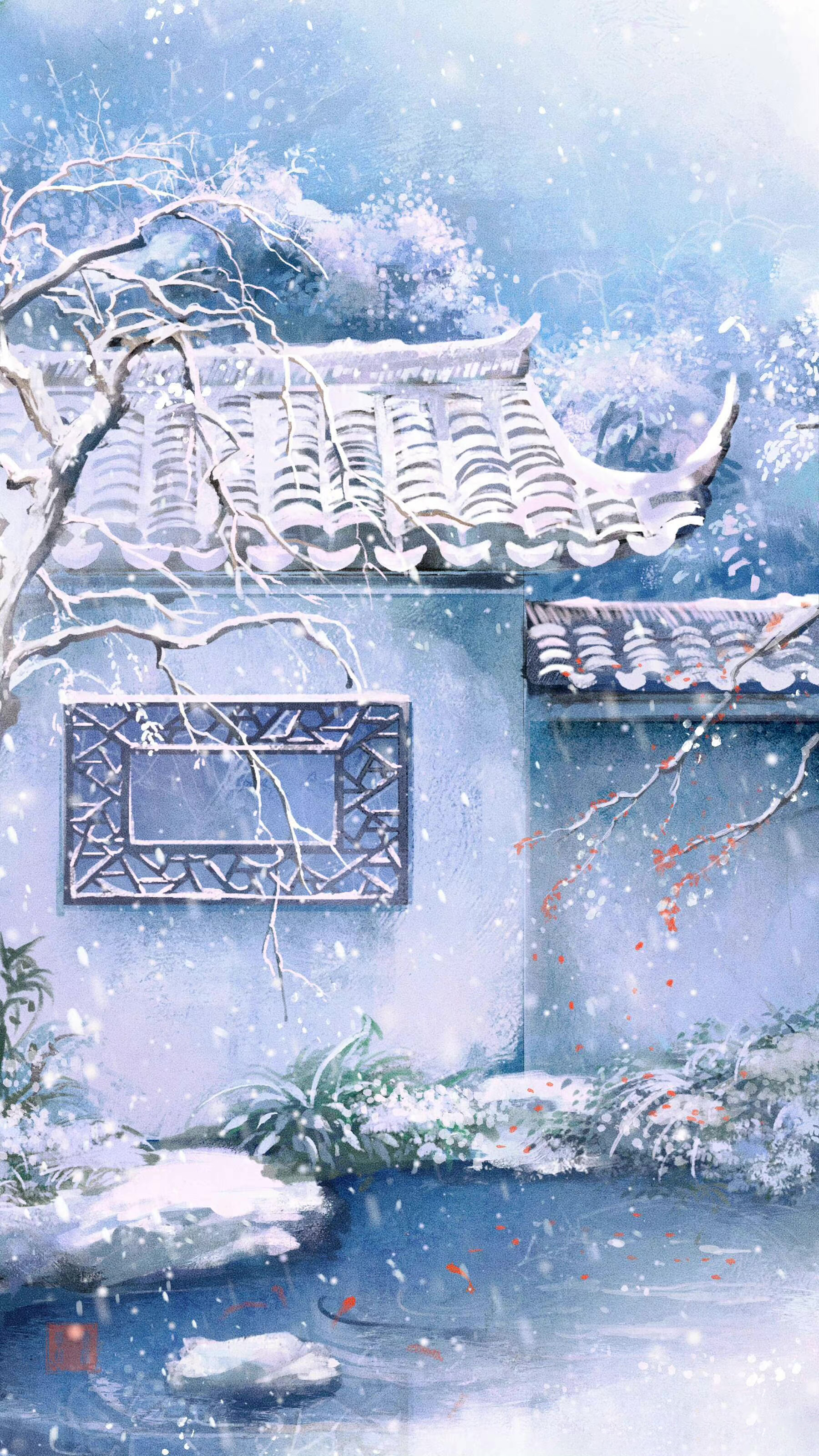 分享一些小清新古风中国风插画壁纸