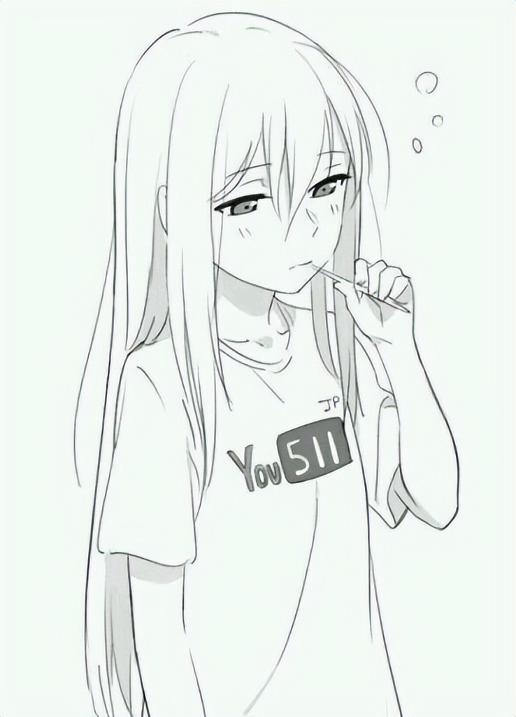 动漫少女素描图片可爱(素描动漫风格的女孩图纸) - 赤虎壹号