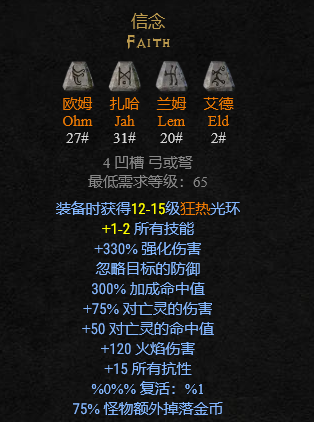 暗黑2常用符文之语，你当初合成过几个？