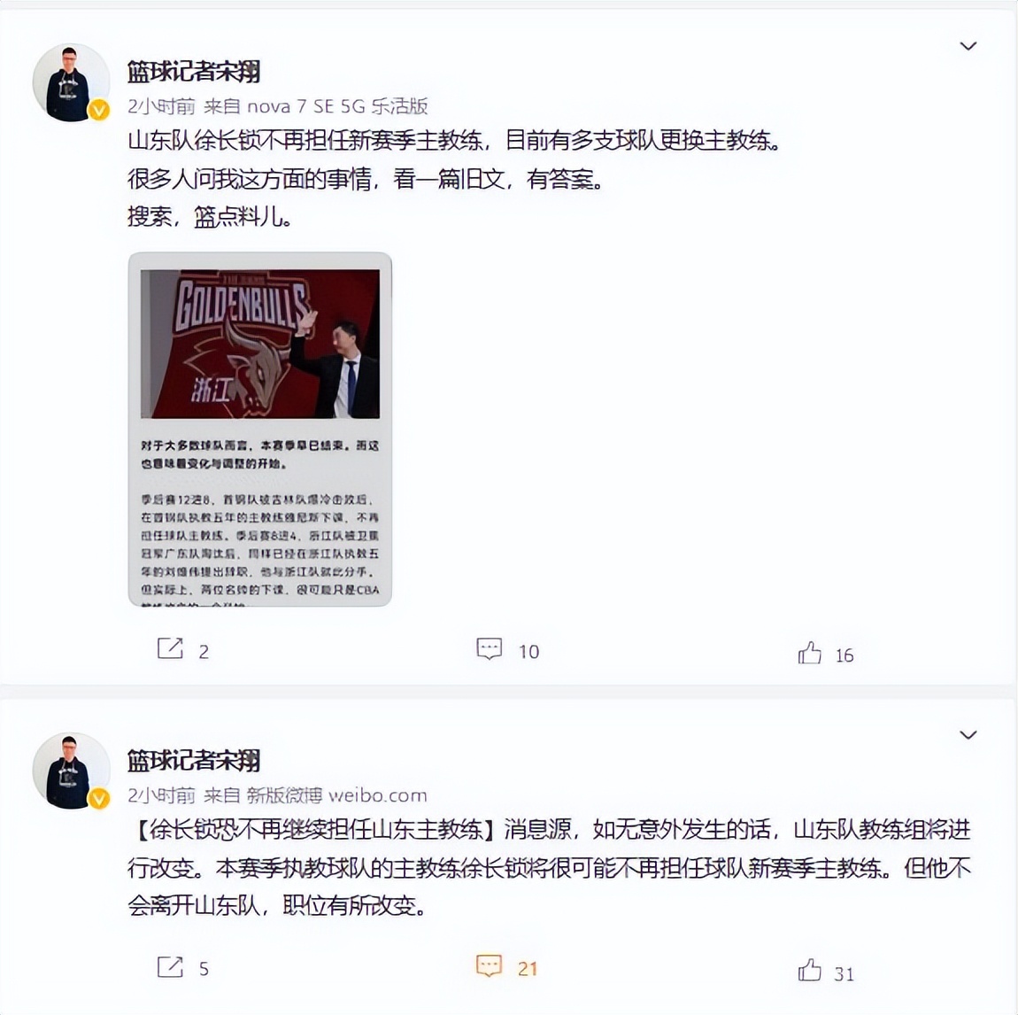 中国男篮为什么不用cba教练(感谢徐长锁！卸任山东男篮主帅成双赢，名记隐晦披露下课真实原因)