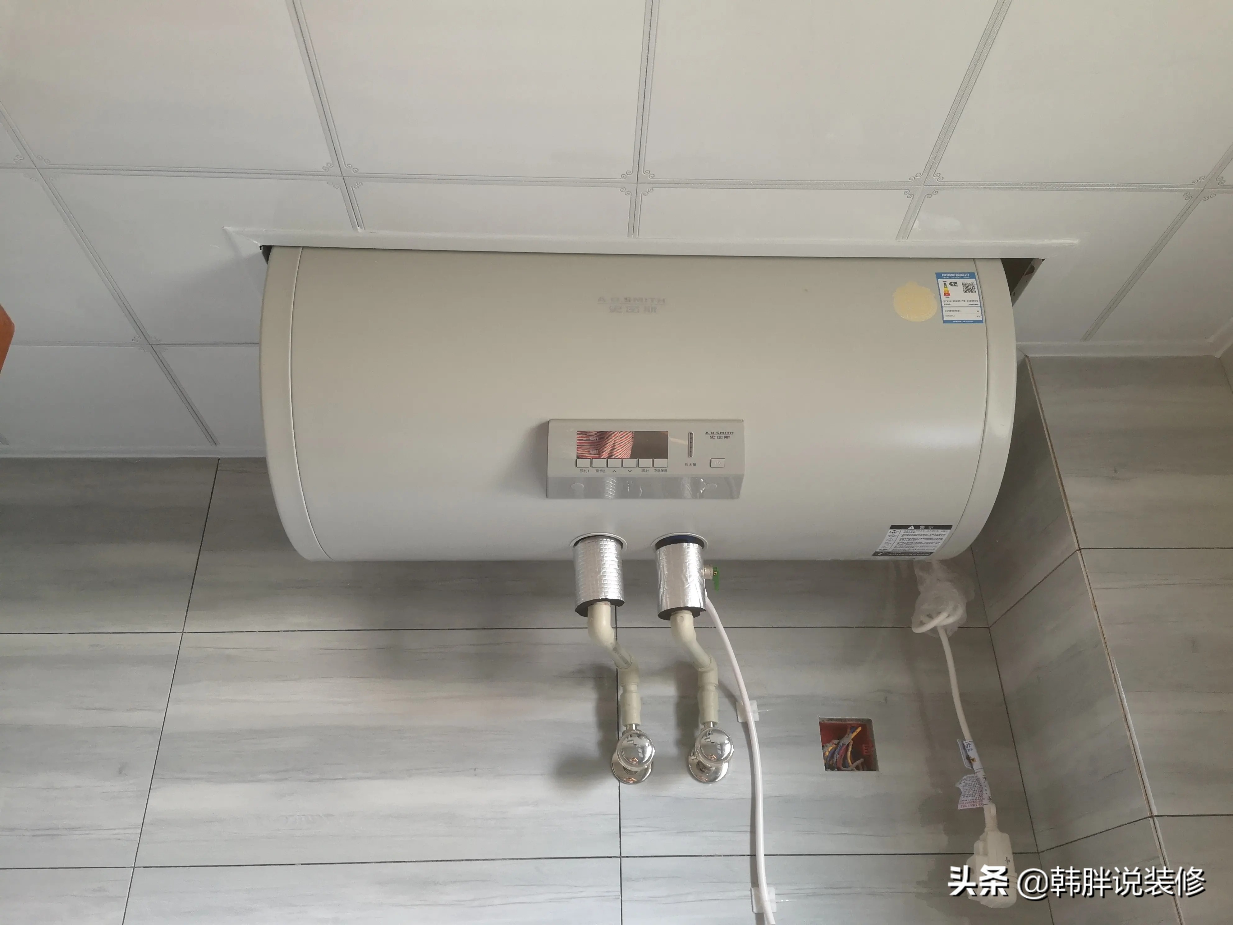 良心电工提醒：热水器地线别钉墙上，没有效果，别拿生命开玩笑