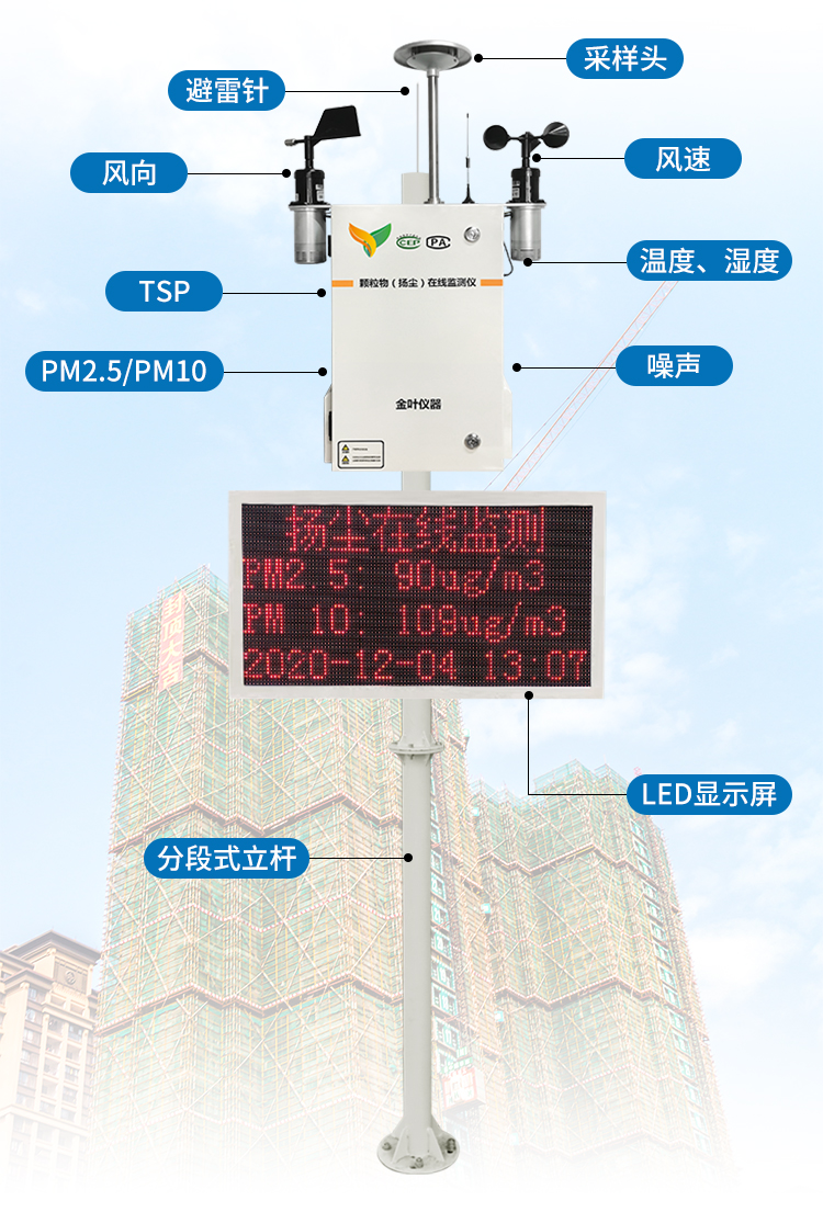 工地環(huán)境在線揚(yáng)塵監(jiān)測(cè)系統(tǒng)，助力打贏藍(lán)天保衛(wèi)戰(zhàn)