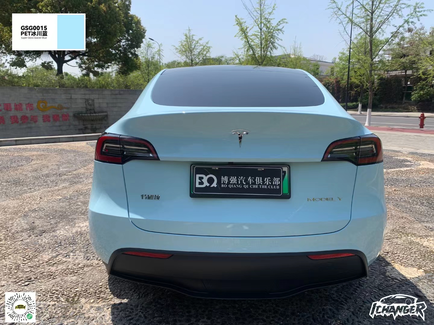 特斯拉Model Y-ICR改色膜冰川蓝，清爽雅致又高级