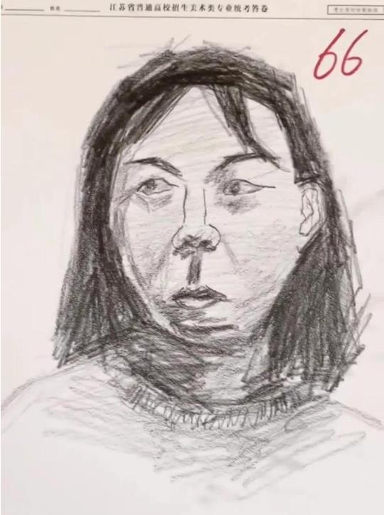 这真是灵魂画手！江苏美术联考低分试卷曝光，网友：66分是个坎