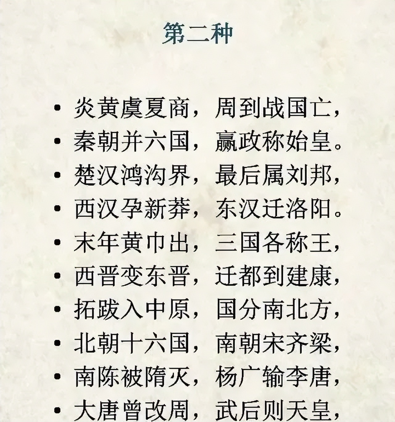 朝代顺序表口诀(中国历史朝代记忆口诀，上下五千年尽在此，掌握了初高中都不愁)