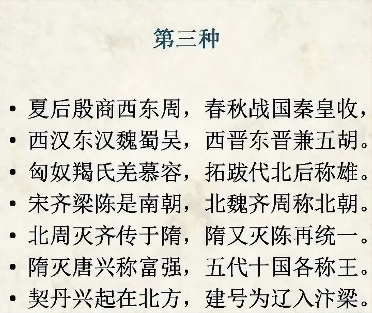 朝代顺序表口诀(中国历史朝代记忆口诀，上下五千年尽在此，掌握了初高中都不愁)