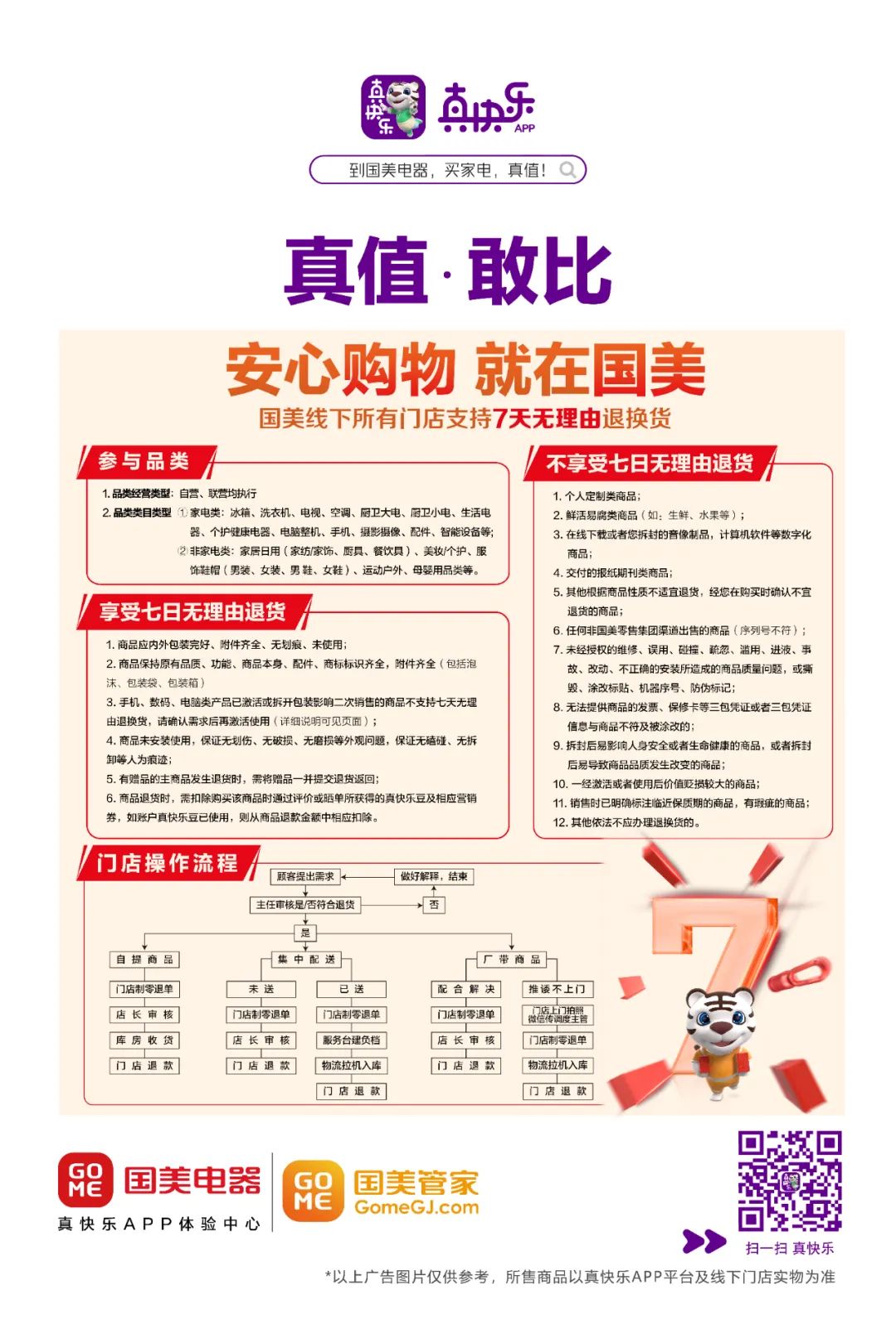 国美电器福州6家门店参与线下无理由退货承诺