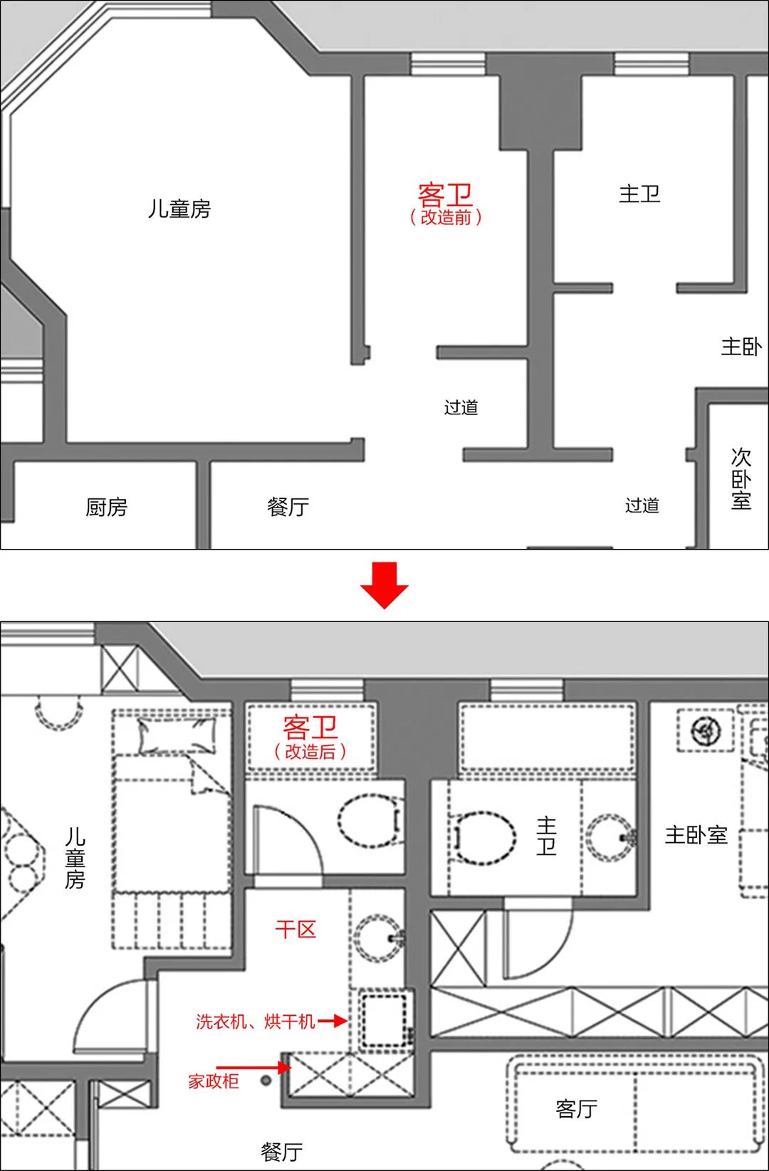 爆改南京133㎡，把墙拆光布局全换！客厅豁然开朗，太赞