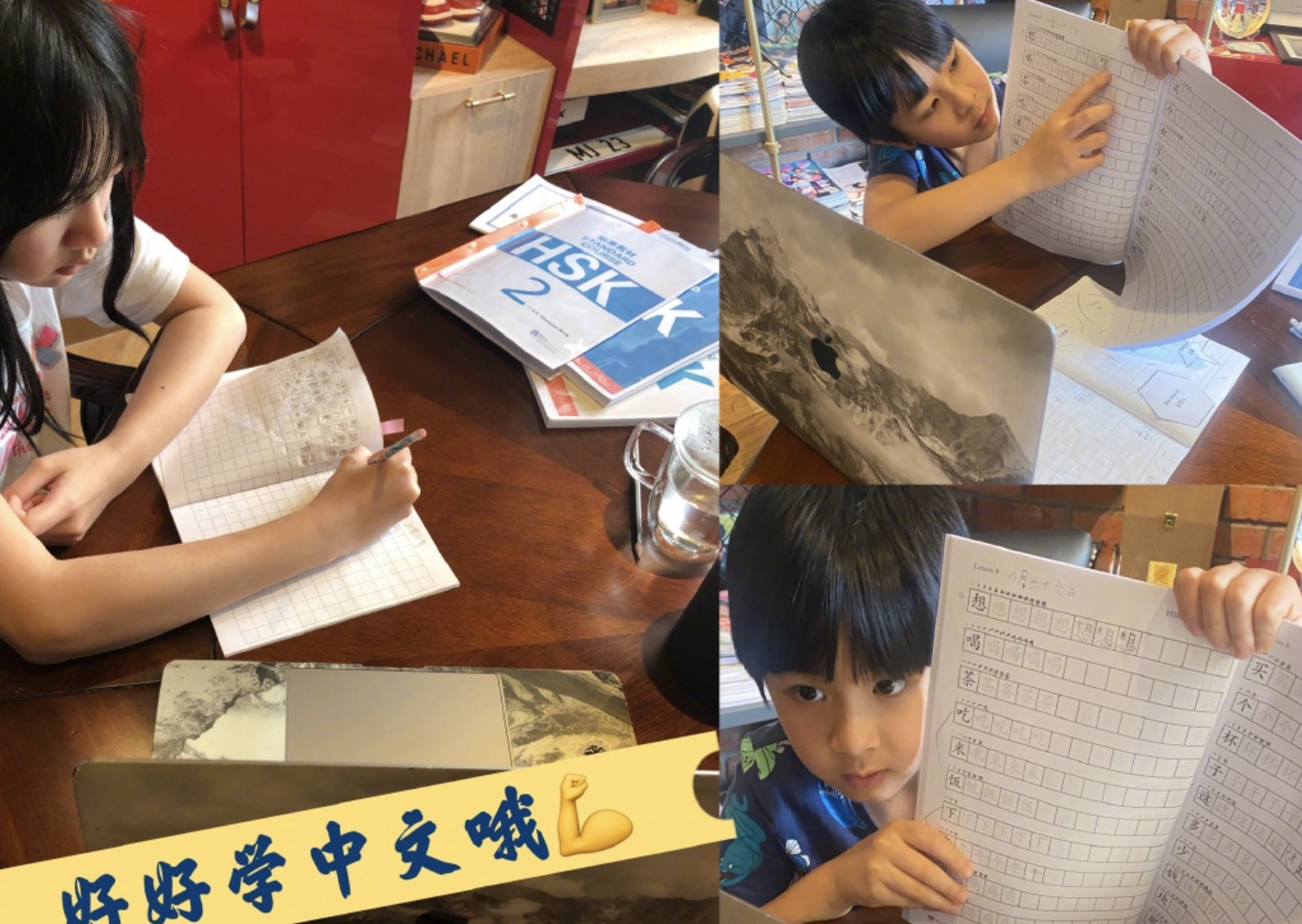 吴尊晒30天隔离生活，新家超豪华泳池曝光，NeiNei姐弟认真学中文
