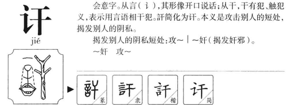 讦怎么读？讦的读音和意思