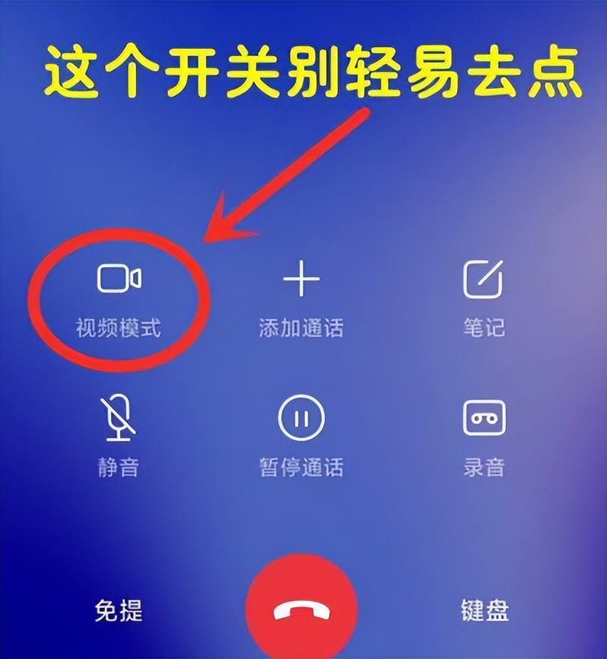 手机打电话时，尽量不要按视频通话这个按键，会额外收费