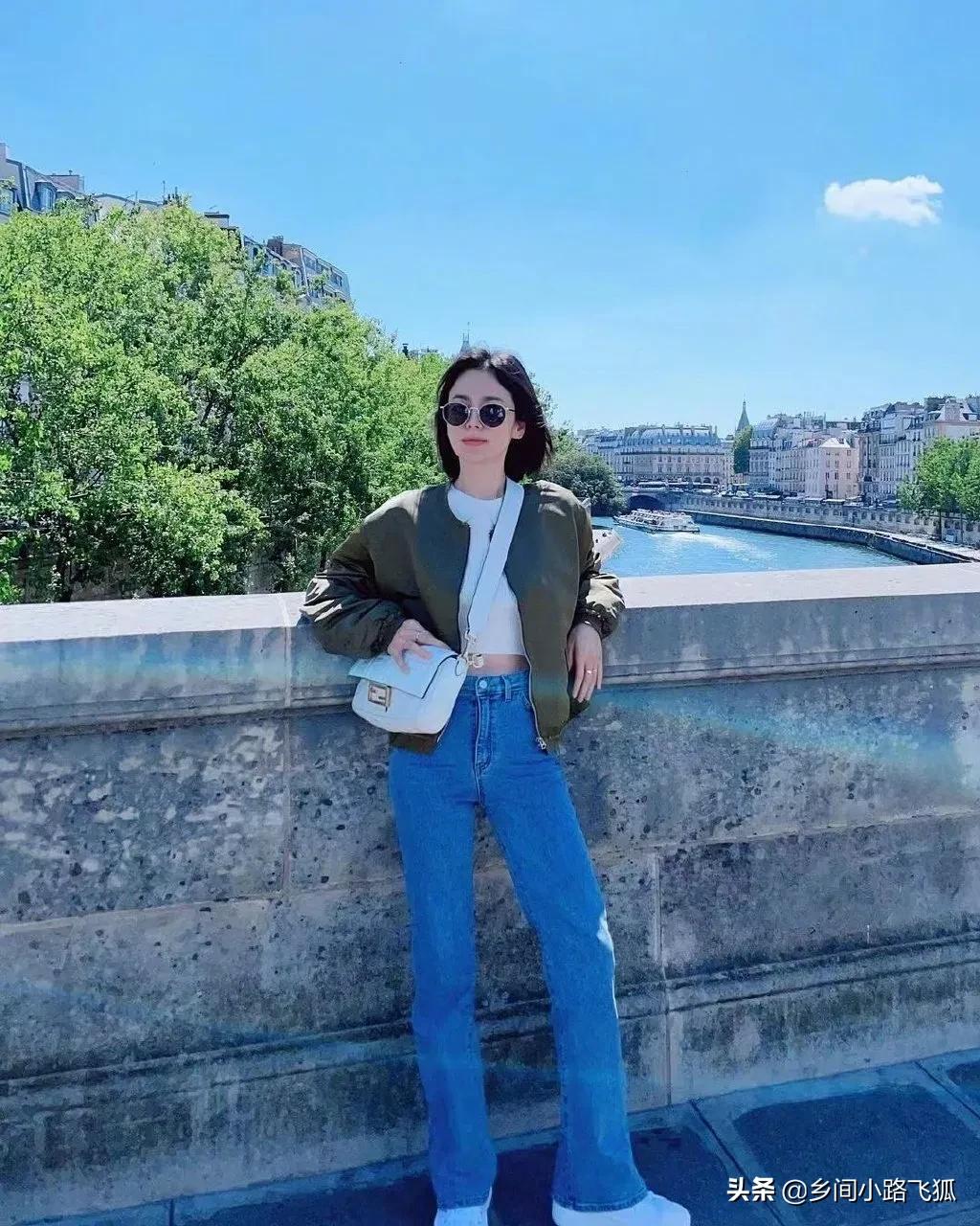 宋慧乔分享巴黎随拍，蓝天白云和美丽姐姐