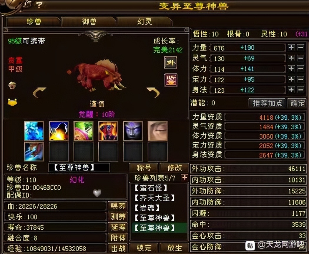 天龙：顶级宝宝收藏家，收藏了156只顶变稀有宝宝，7级号都不换