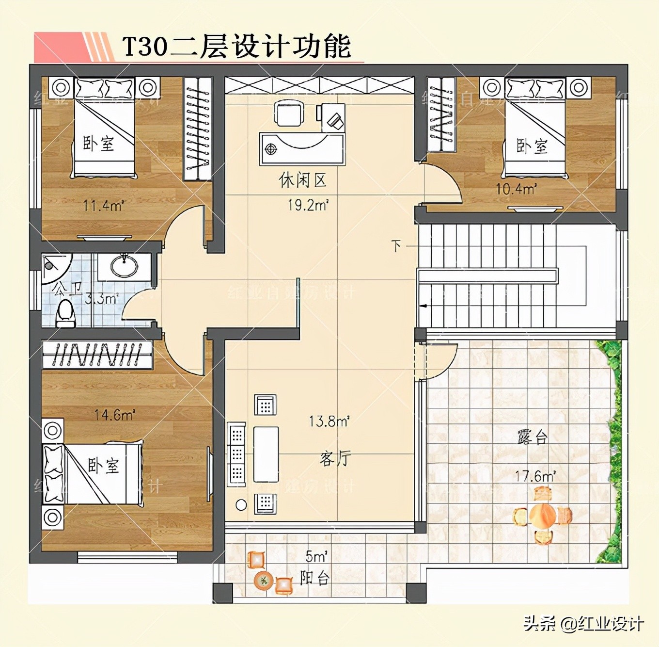 农村自建两层平顶养老房，就从这5套来选，简洁实用美观也易施工