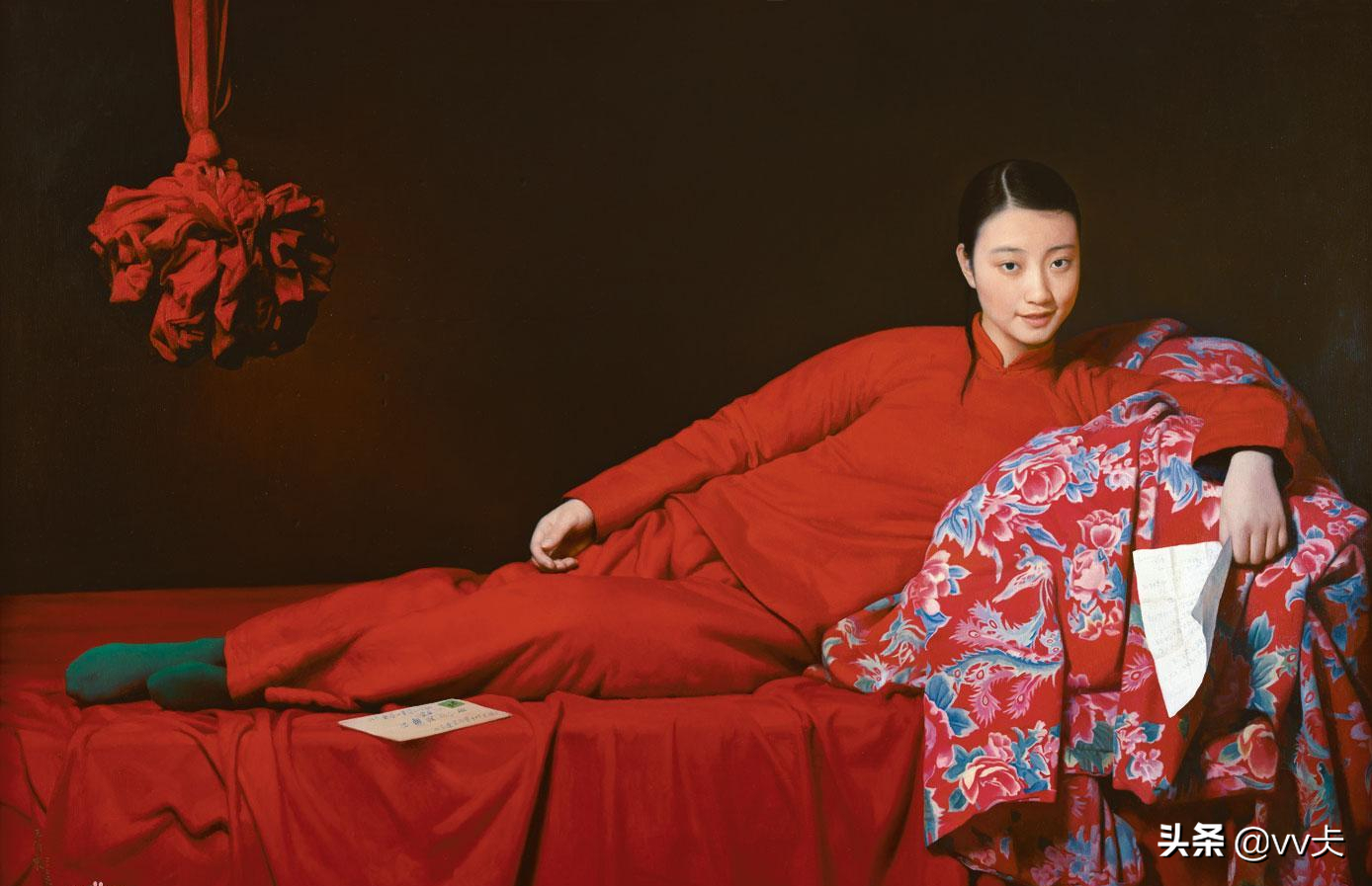 却是一股清冷风西方艺术中,多的是这种半遮半掩的睡美人中国画家笔下