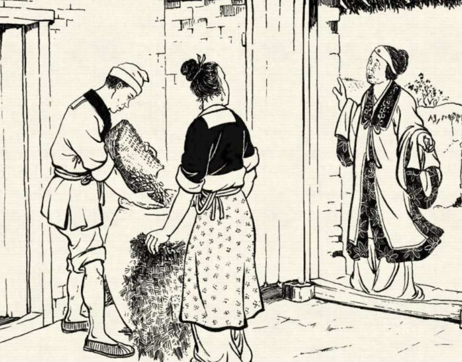 民间故事:妇人衣袖在瓮中染成黑色,邻居取灯来看,妇人尴尬逃走