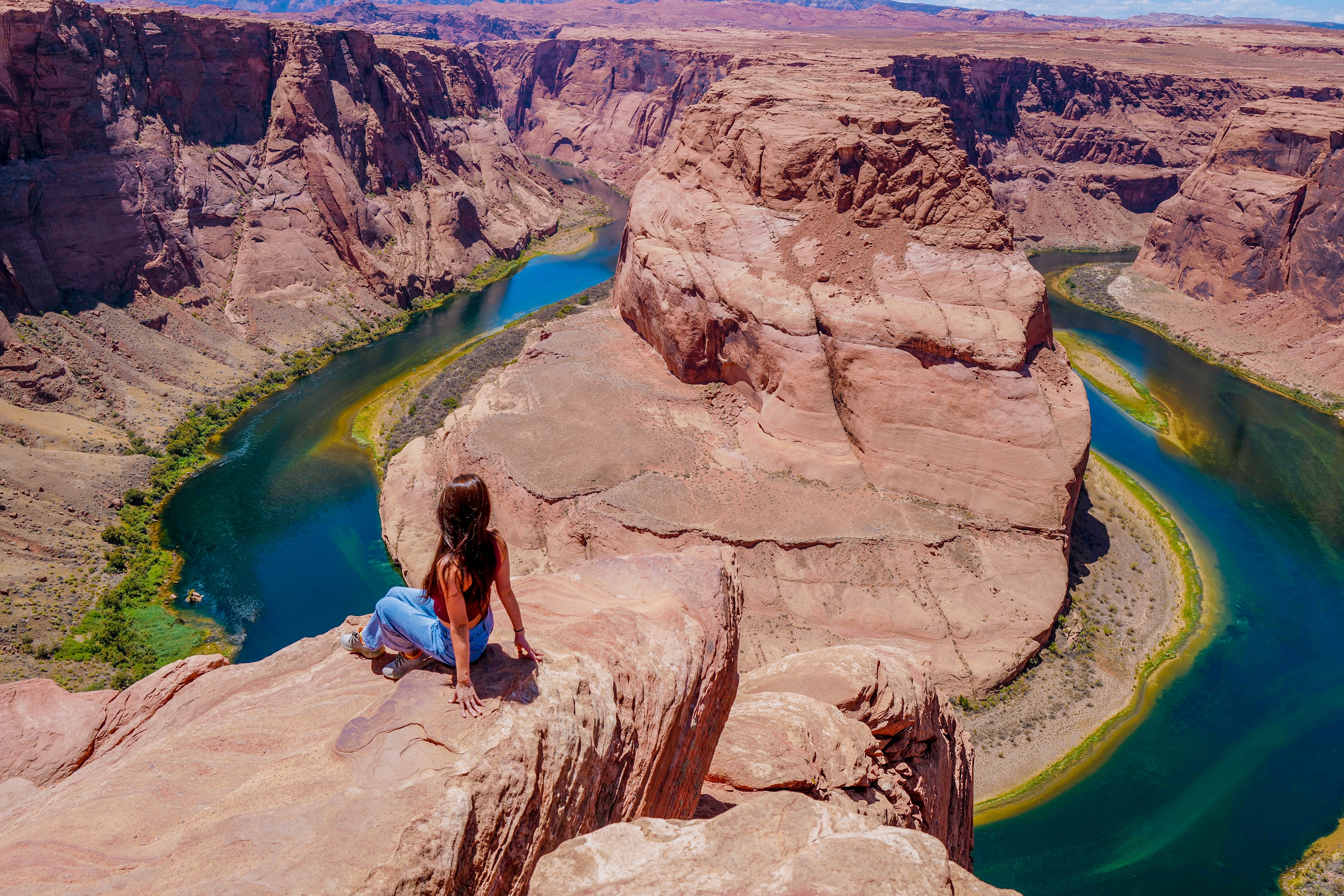 美国网红景点马蹄湾,科罗拉多河u型湾,高空俯瞰太震撼了