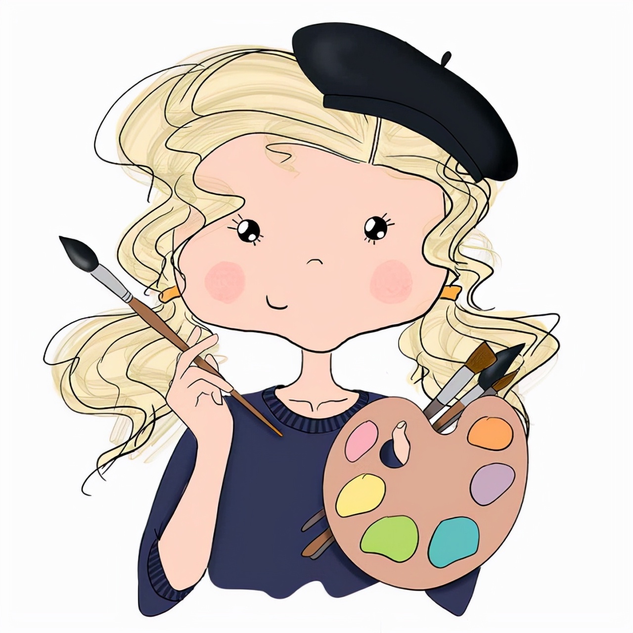 卡通女孩绘图.动漫女孩绘图.画动漫女孩.月亮图.一个女孩在图画.