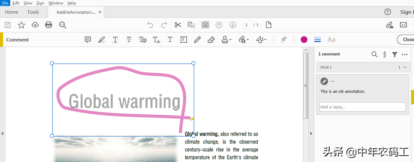 C# 在PDF中添加墨迹注释Ink Annotation