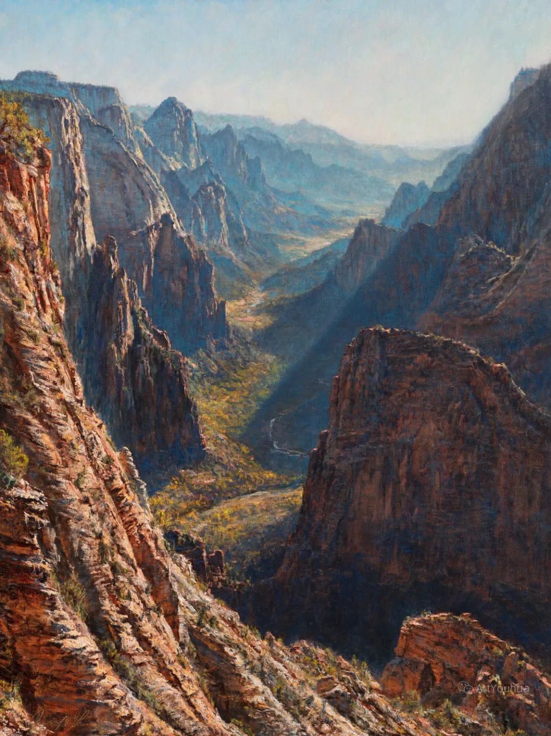 这位美国画家的风景油画,壮丽惊奇,太美了