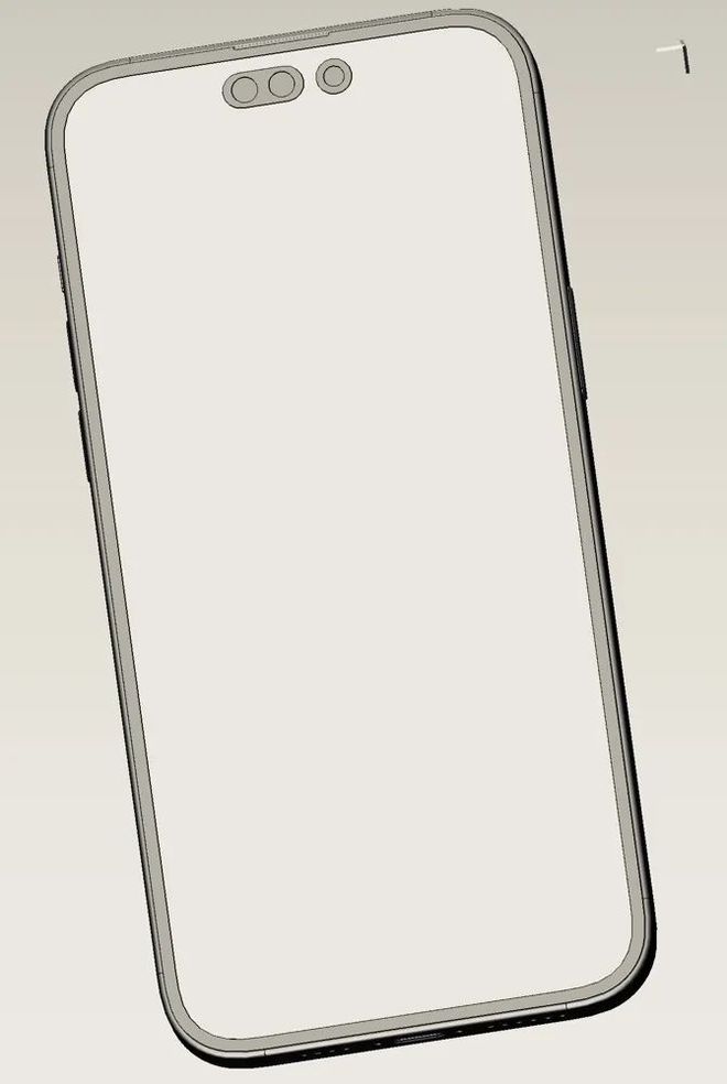 爱回收科技资讯：iPhone 14 Pro Max CAD图片曝光