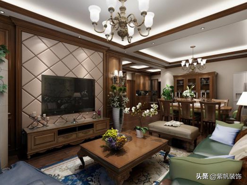 六合幸福门122平美式风格装修案例，喜欢美式风格的可以参考