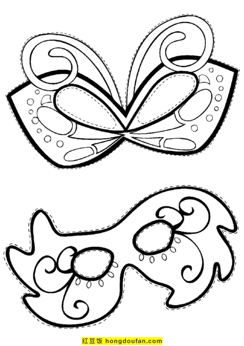 14张海盗维京人女巫蝙蝠侠面具图纸可涂色可打印