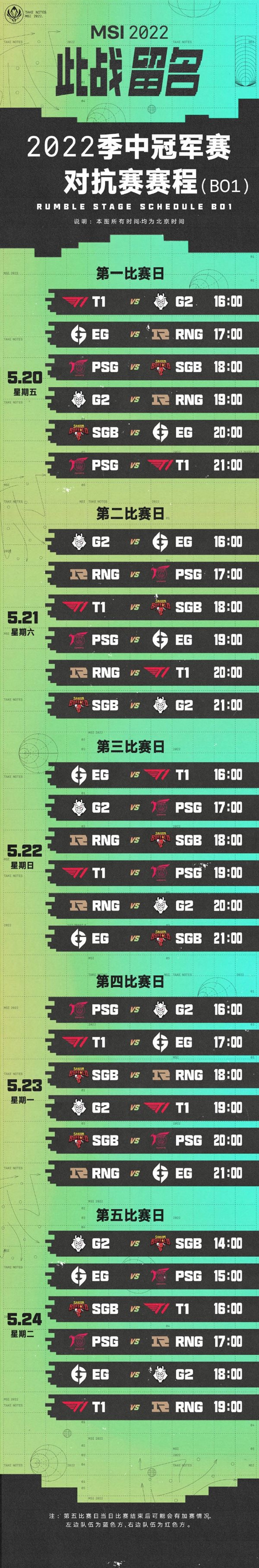 《英雄联盟》MSI对抗赛赛程公布 揭幕战G2对阵T1