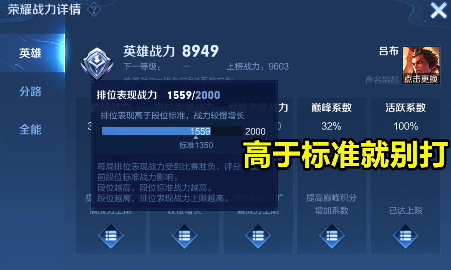 王者荣耀：英雄战力提升有技巧，不是说你多打分就高，就能有排名