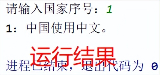 「Python条件结构」输入国家序号输出国家使用的文字