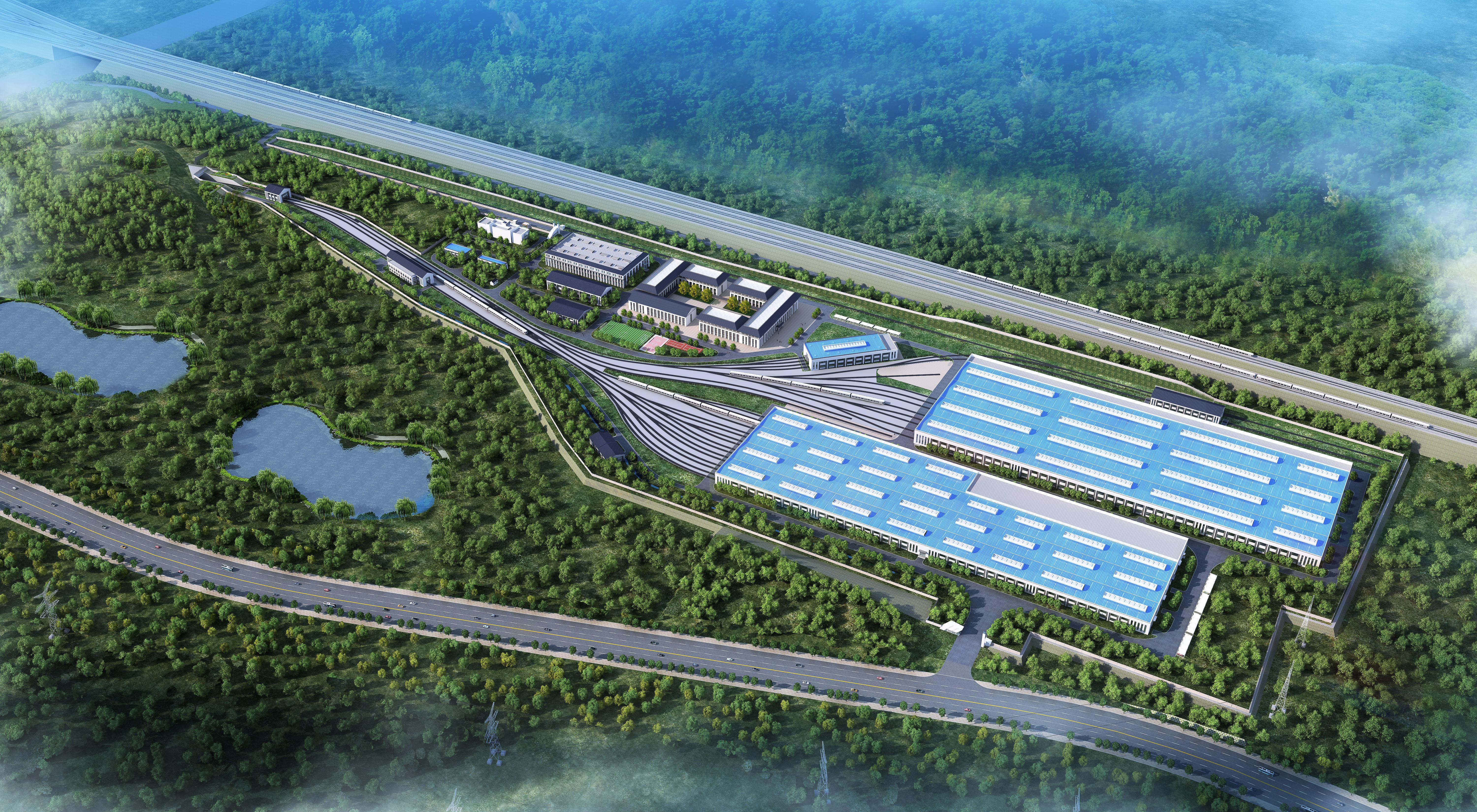 武汉地铁19号线花山车辆段运用库安装首榀屋面钢梁