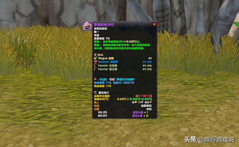 魔兽TBC：P3猎人命中不足？别浪费附魔和宝石孔，这2款道具更优秀