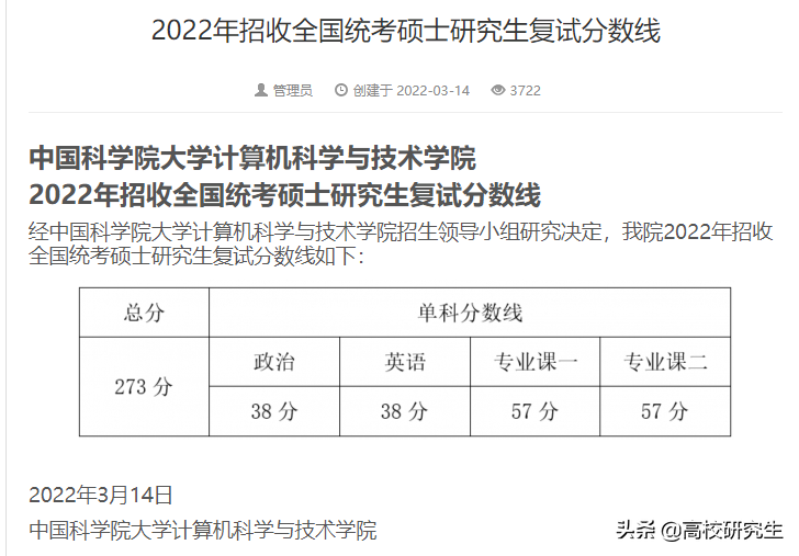 国科大计算机复试线仅国家线，很容易上岸？网友说，真的想太多