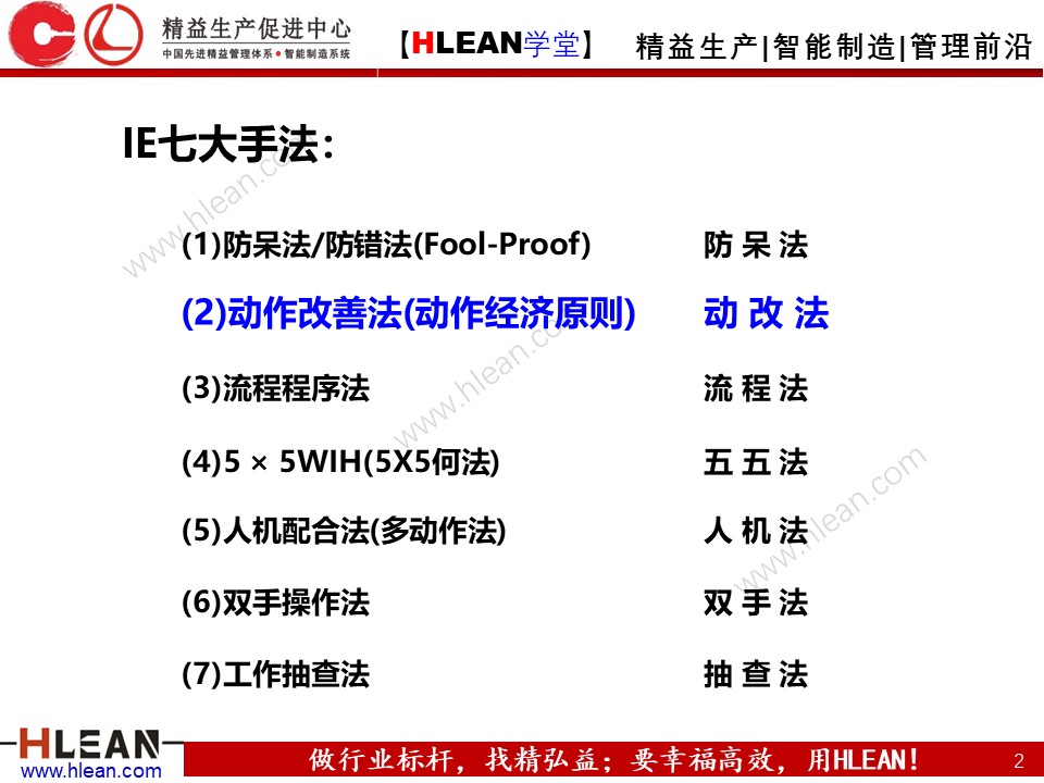 「精益學堂」IE七大手法之改動法