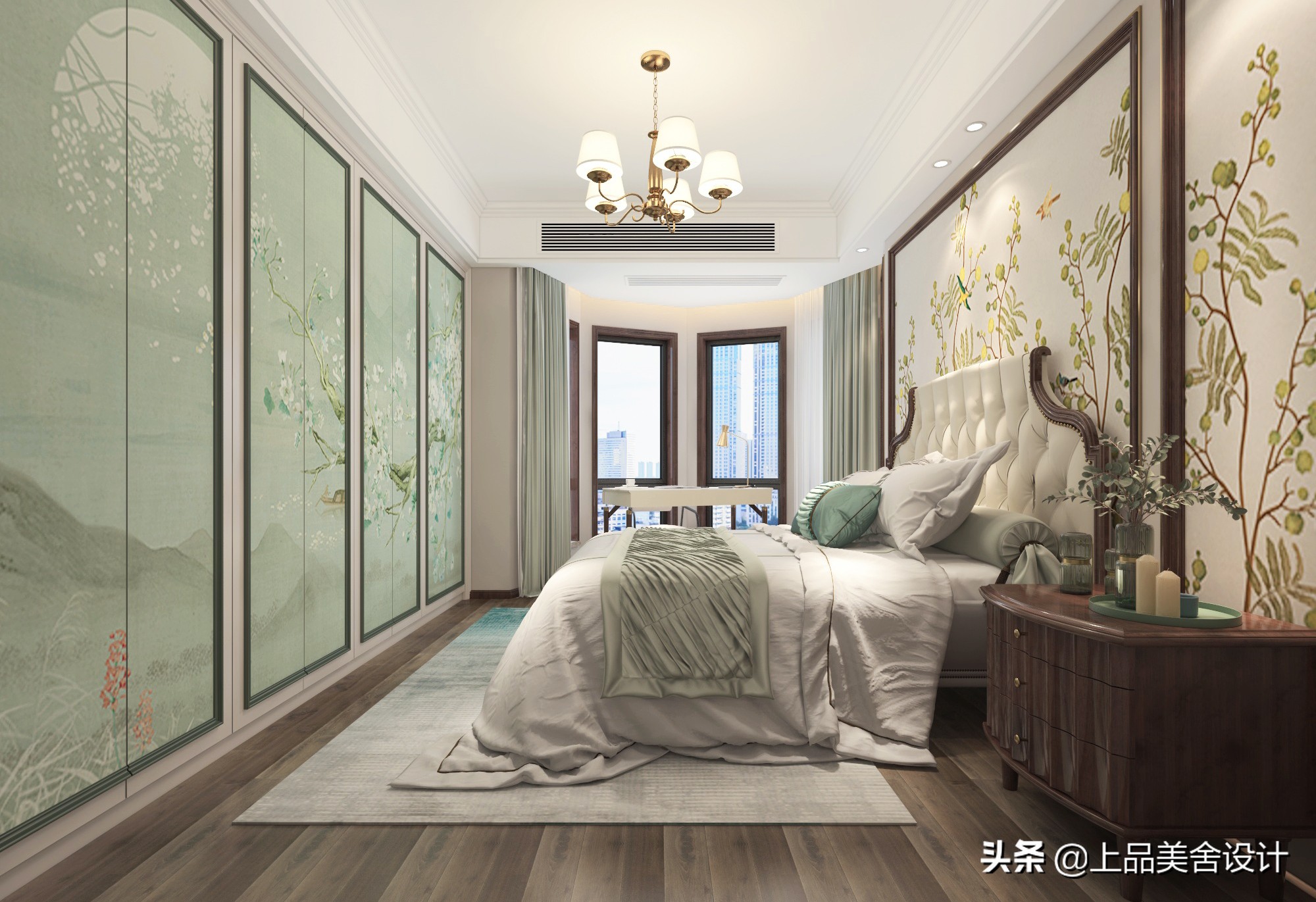 青岛夫妇104㎡小三房，装现代美式风，一抹复古绿让人怦然心动