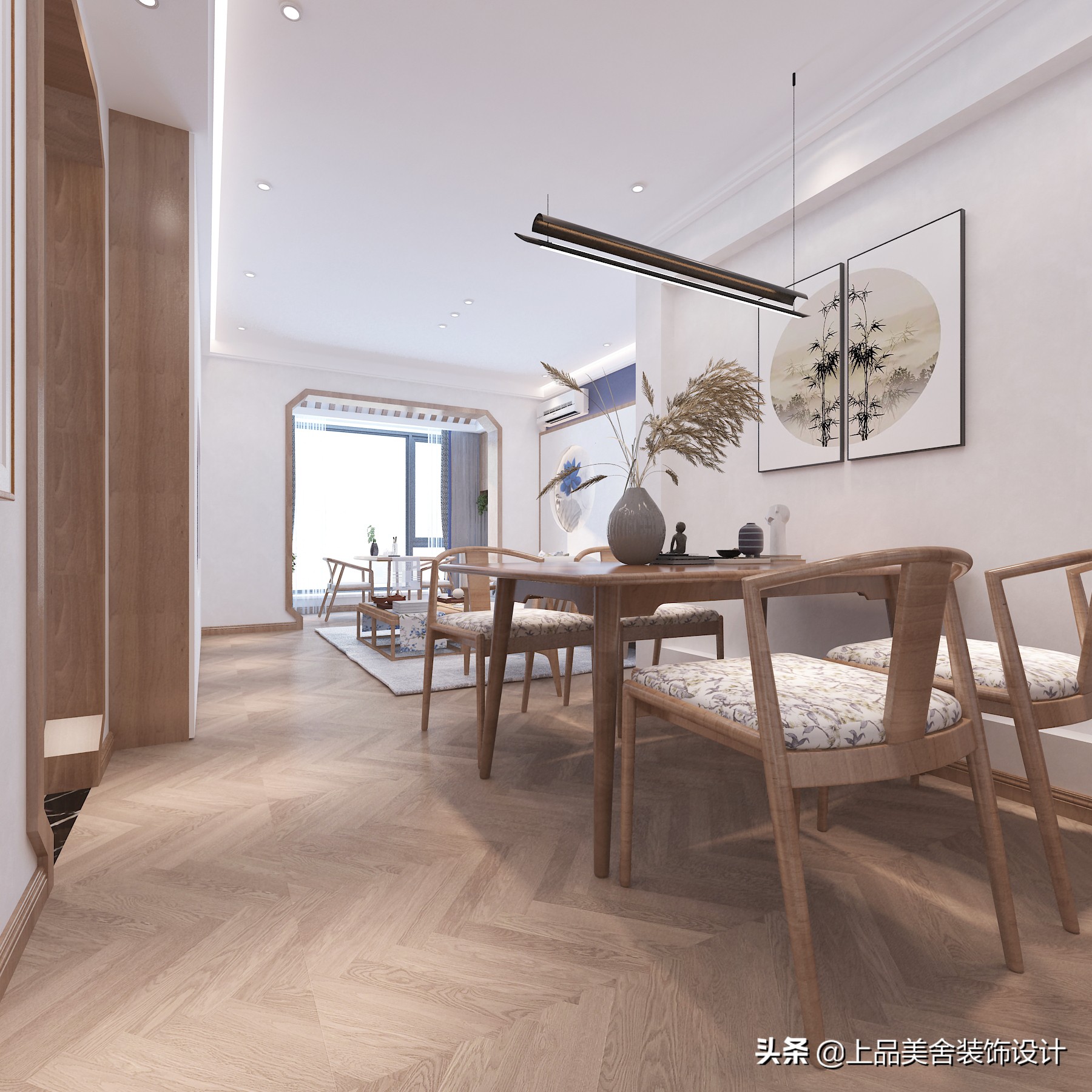 95㎡小户型装新中式，打造“空谷幽兰”的诗意氛围，惊艳了全小区