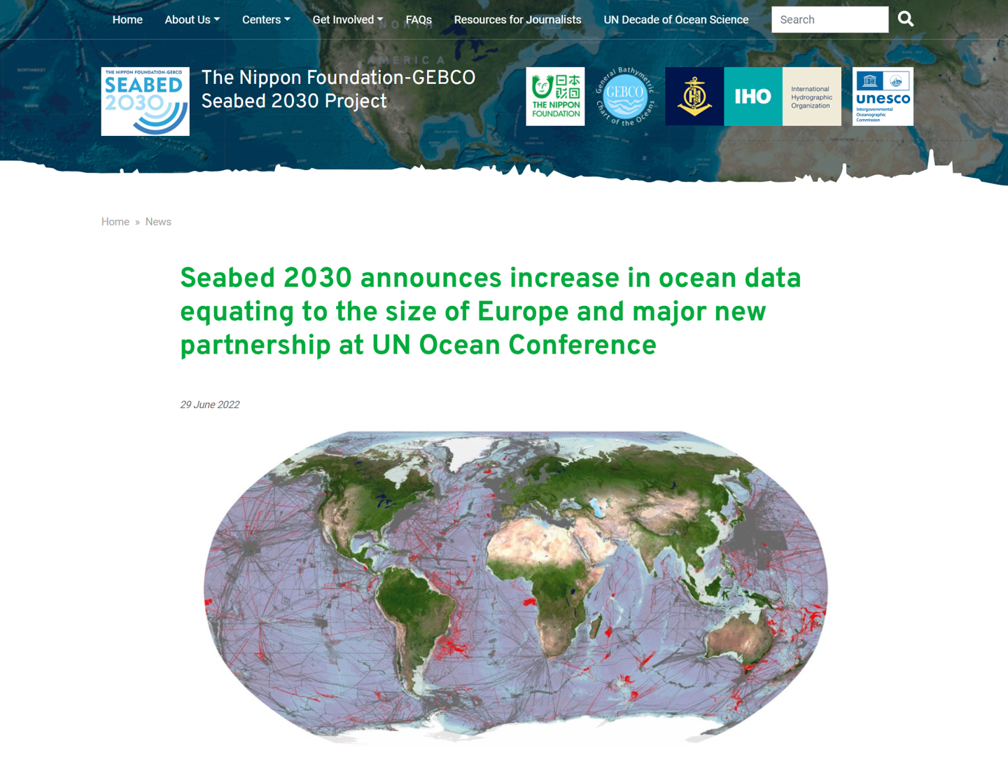 联合国：已绘制出 23.4% 的地球海底地图，目标 2030 年全部绘制