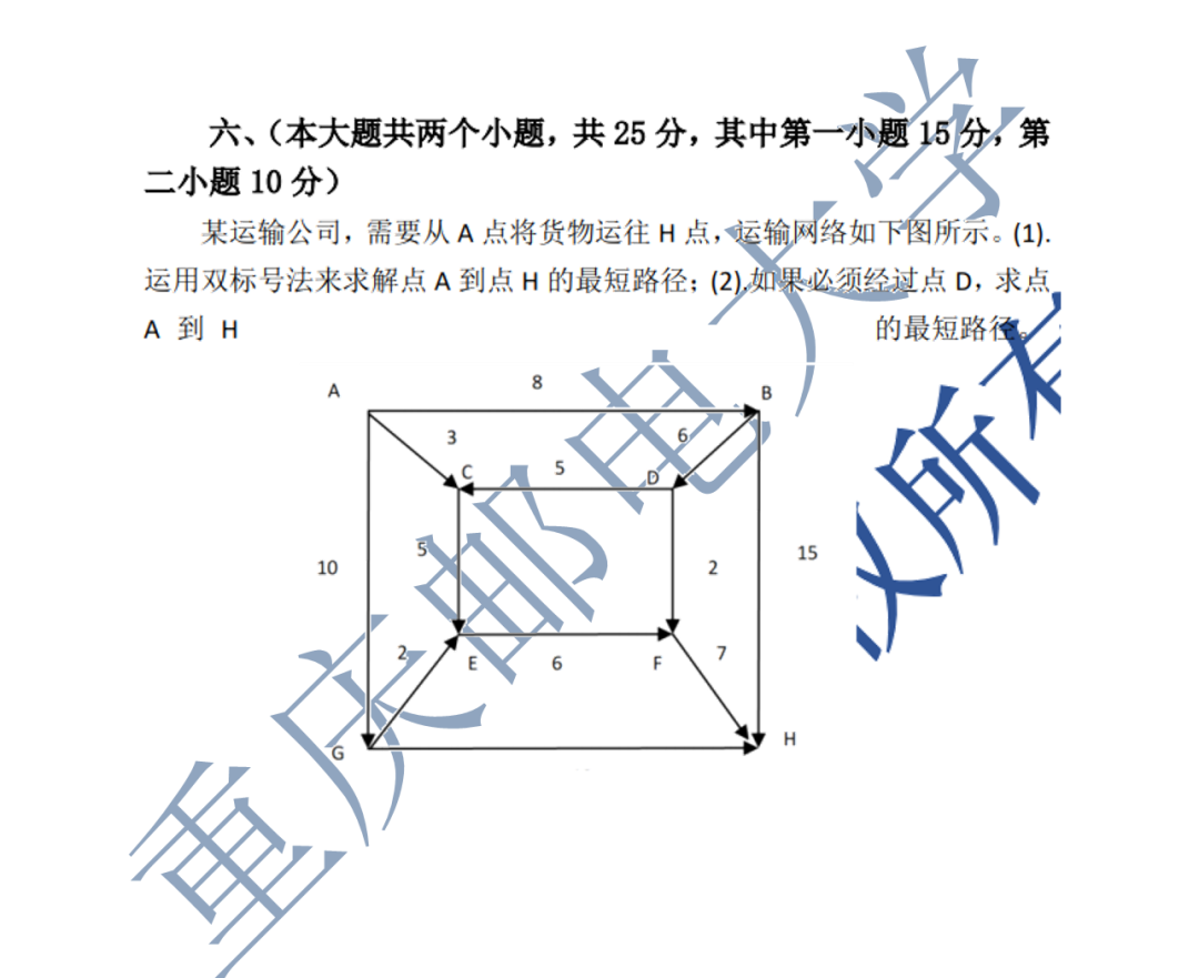 2021年重庆邮电大学运筹学（816）考研真题与解析